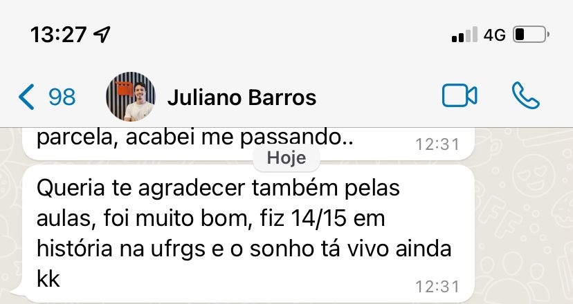 Depoimento de aluno 8 — UFRGS
