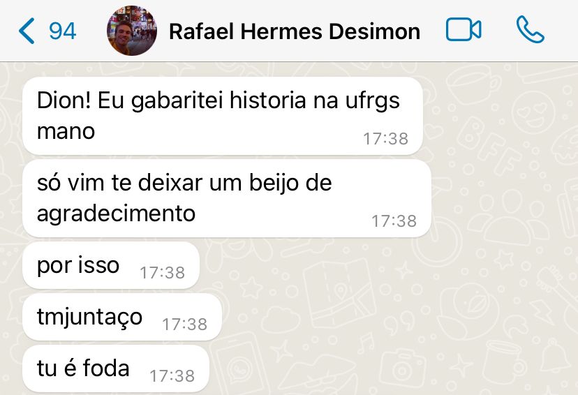 Depoimento de aluno 9 — UFRGS