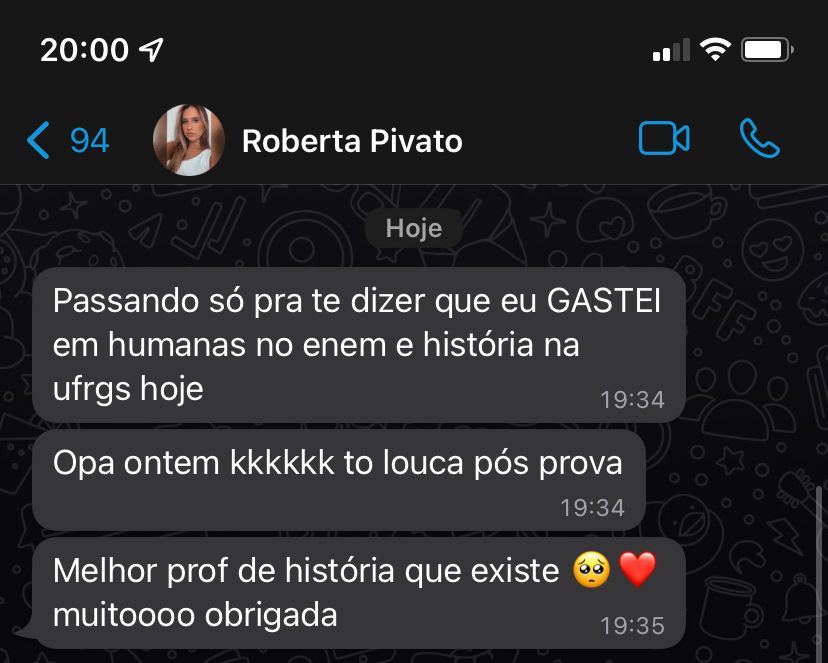 Depoimento de aluno 3 — UFRGS